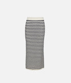 A.L.C. Alexis Striped Knit Skirt - Parchment/Navy
