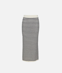 A.L.C. Alexis Striped Knit Skirt - Parchment/Navy