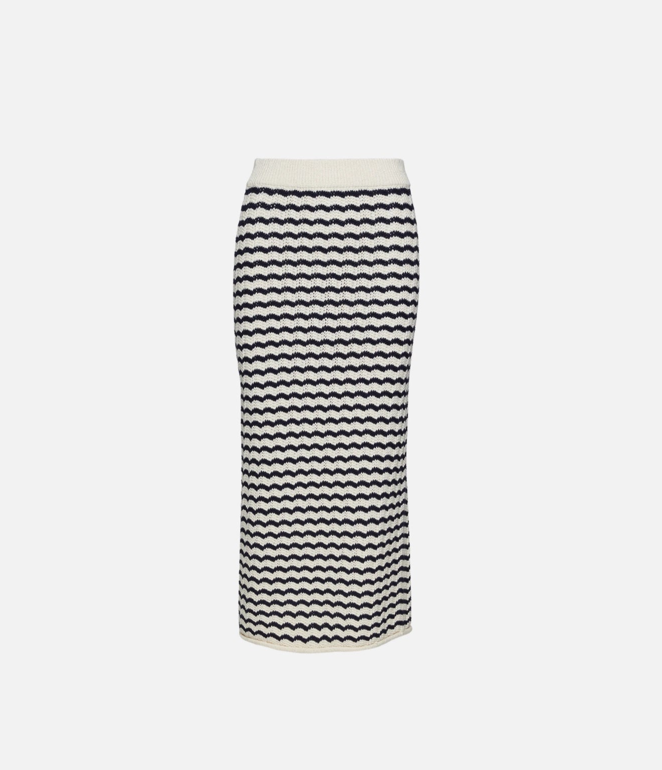 A.L.C. Alexis Striped Knit Skirt - Parchment/Navy