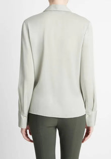 Vince Stretch Silk Blouse - Silver Sage