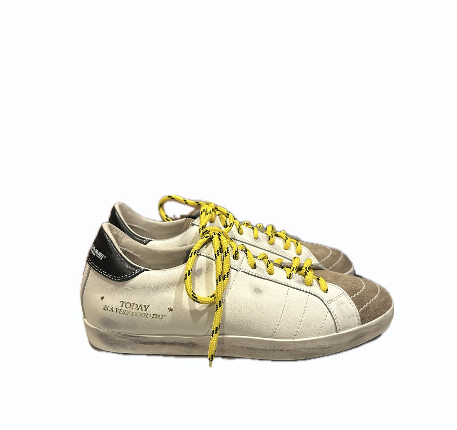 Primabase Sneaker With Yellow Lace - White