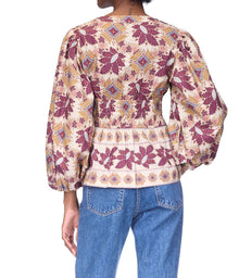 Cara Cara Emmery Top - Retro Floral Turtledove