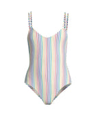 Solid & Striped The Lynn One Piece- Rainbow Pinstripe