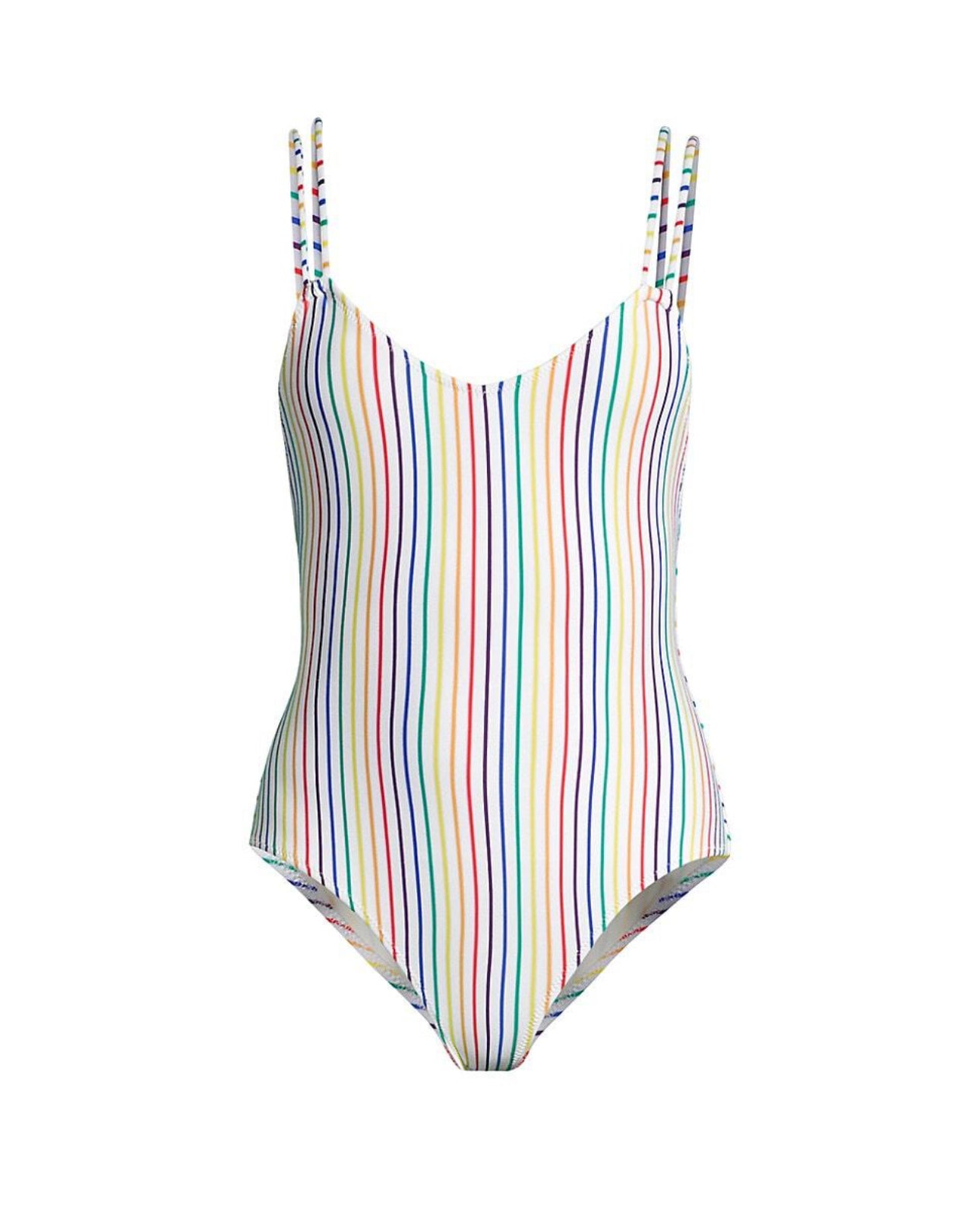 Solid & Striped The Lynn One Piece- Rainbow Pinstripe