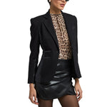 Generation Love Gayle Vegan Leather Combo Blazer - Black
