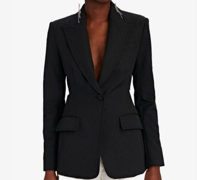 A.L.C. Carlyle Cut-Out Twill Blazer - Black