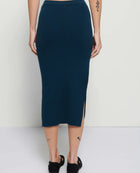 Nation Ltd Zio Maxi Skirt With Side Slit - Azure