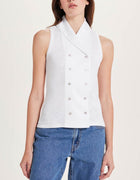 Goldie LeWinter Sylvia Double Breasted Vest - White