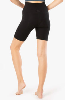 Beyond Yoga Rib High Waist Biker Short - Black Heather