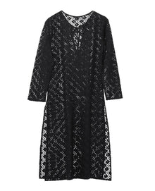 Echo Astrid Longline Lace Dress - Black