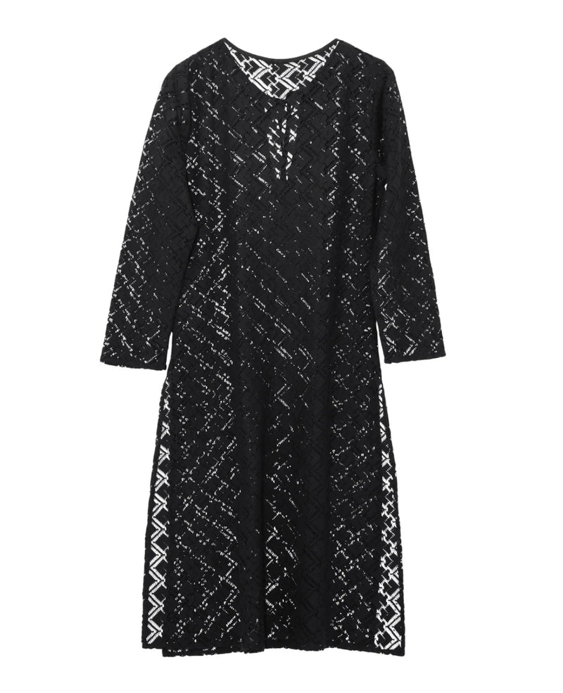 Echo Astrid Longline Lace Dress - Black