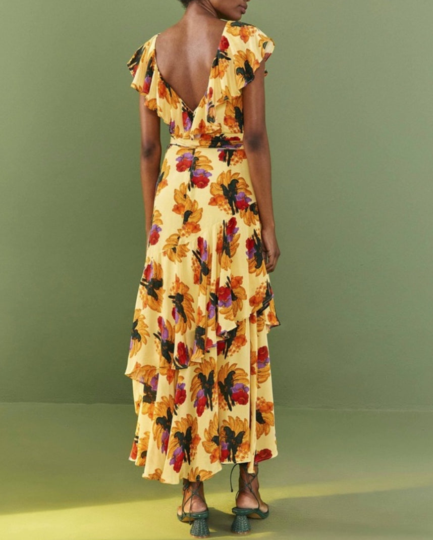 Farm Rio Banana Nest Midi Dress