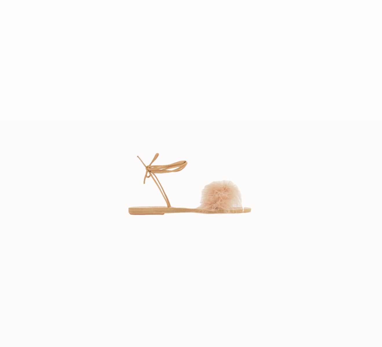 Ancient Greek Sandals Choros Marabu Feather Leather Sandal - Beige