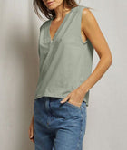 perfectwhitetee Sleeveless V Neck Tee - Paris Rain