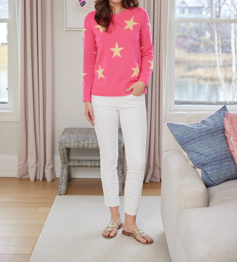 Sail To Sable Star Sweater - Hibiscus/Lemon