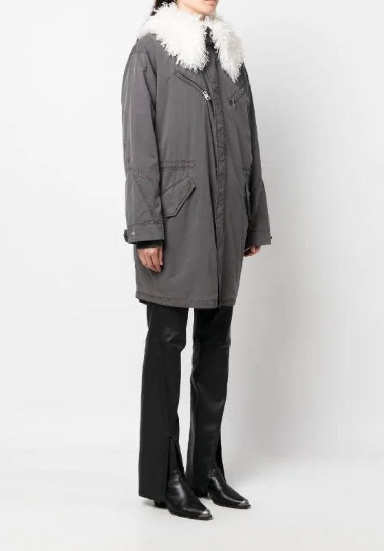 Zadig & Voltaire Kidea Zip-Up Parka Coat - Ardoise Grey