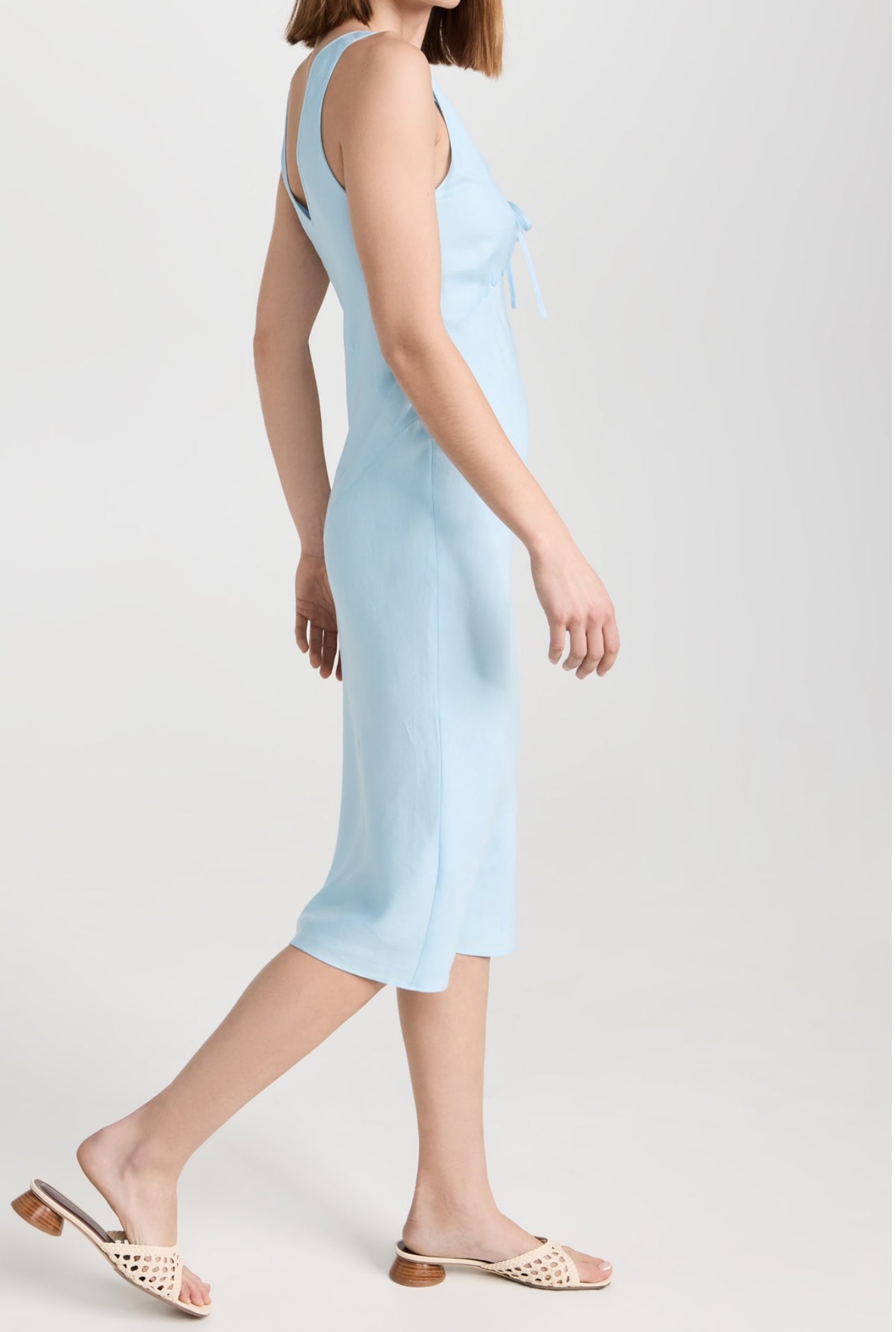 Amanda Uprichard Clarisse Linen Dress - Powder Blue