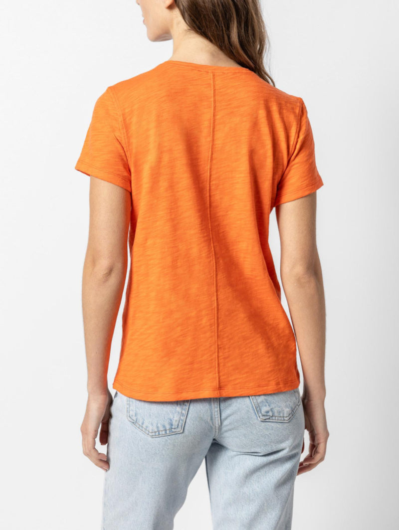 LILLA|P V-Neck Short Sleeve Tee - Tangelo