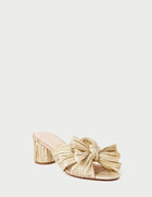 Loeffler Randall Emilia Pleated Bow Heel - Gold