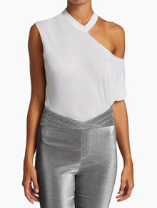 RtA Axel Cutout Cotton & Cashmere T-Shirt- White