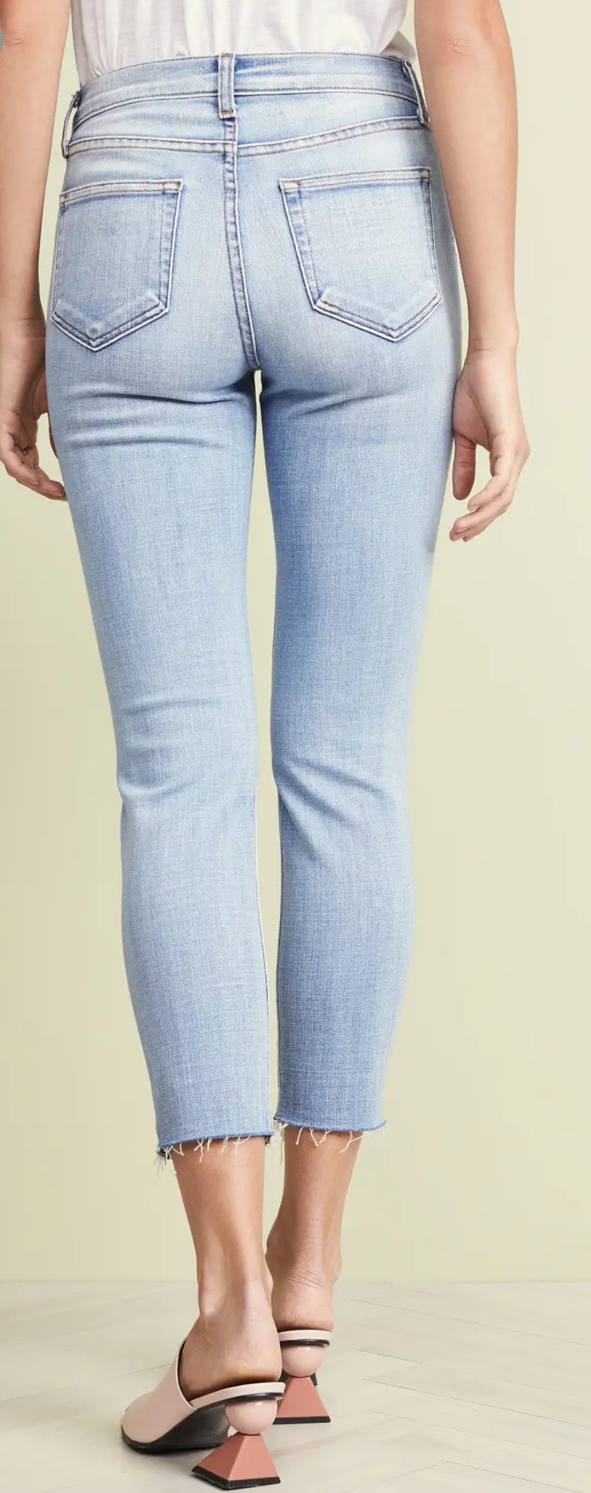 L’Agence El Matador French Slim Destrcuted Raw Hem Jeans - Dry Ice