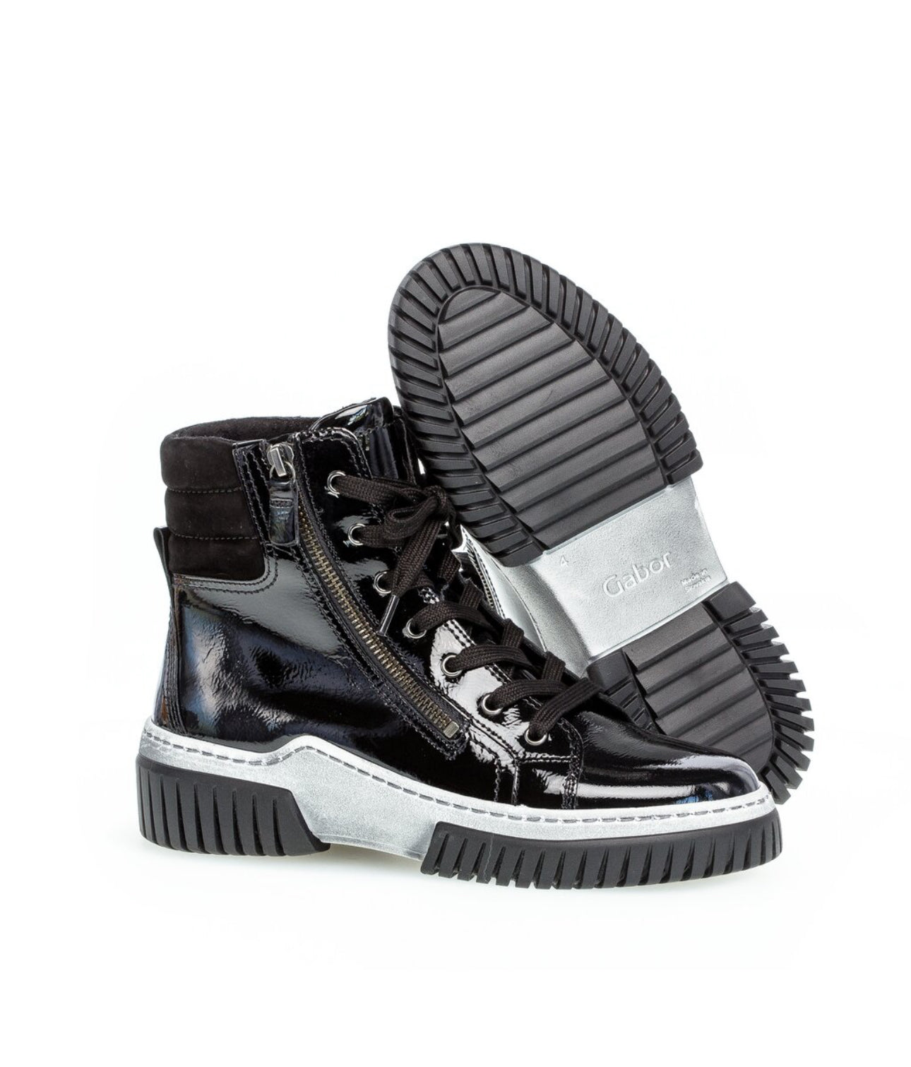 Gabor 93761-97 High Top Sneaker - Black Patent