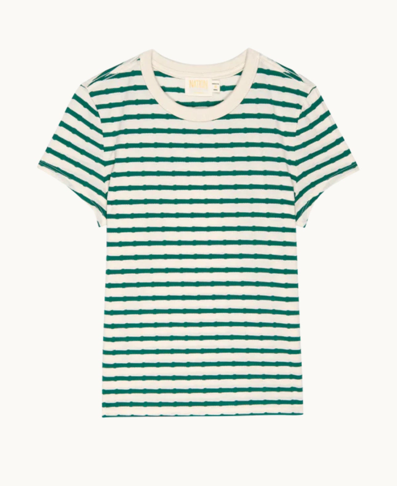 Nation Ltd Laurence Tee - Verdant Green Stripe