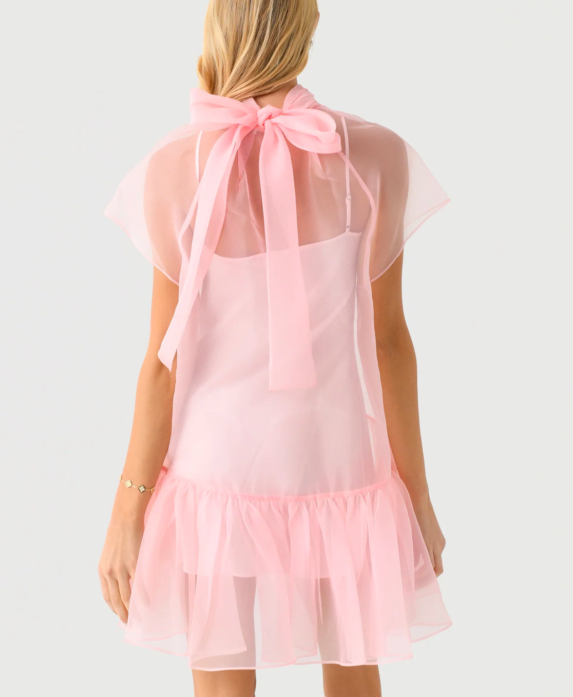 SIMKHAI Beaux Tiered Mini Dress - Ballet Pink