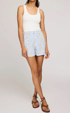 Gentle Haven Floral Shorts - Sky Floral