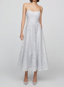 THEIA Sleeveless Tulle Dress - French Silver