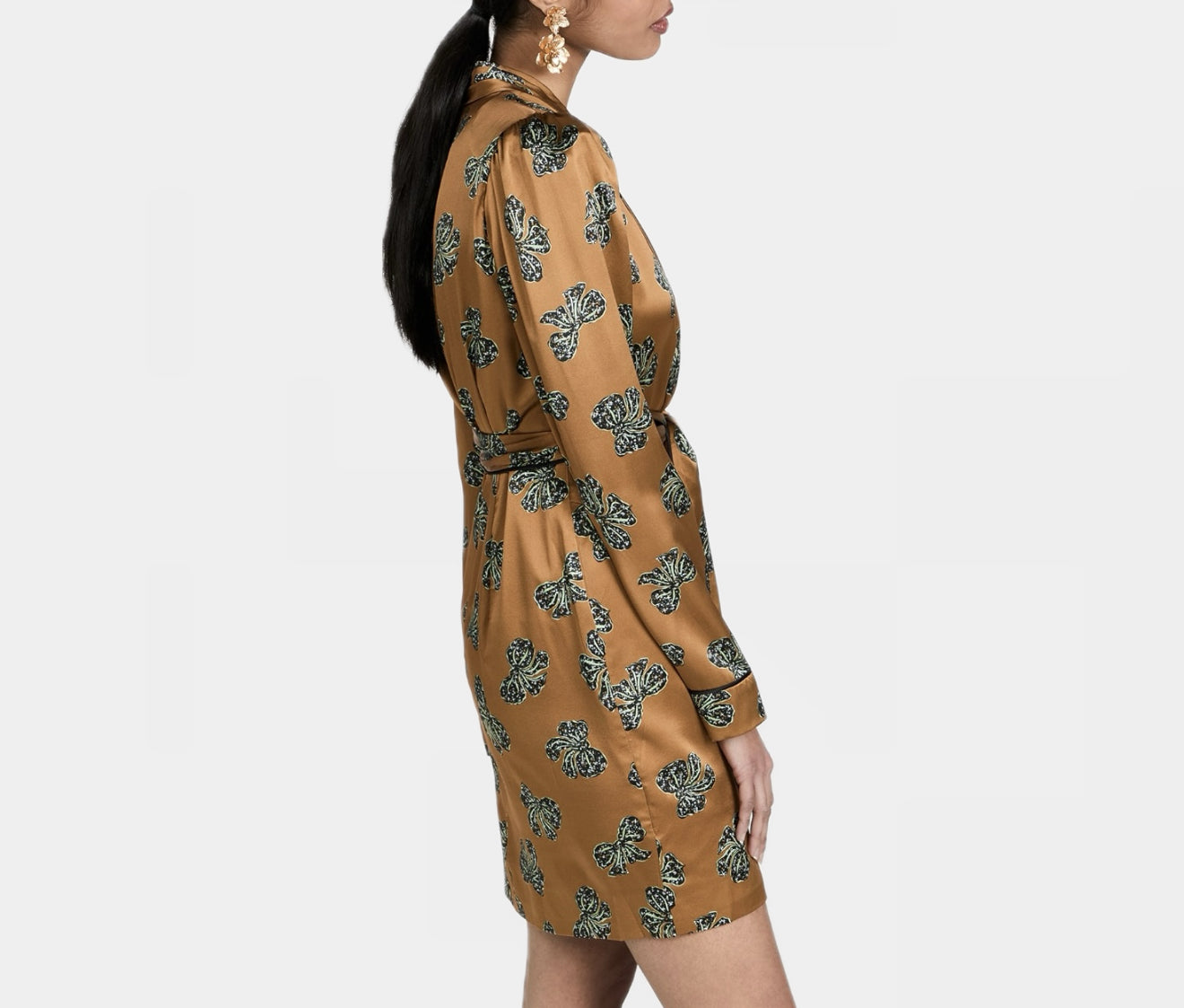 Saloni Bibi Piped Dress - Gold Bows