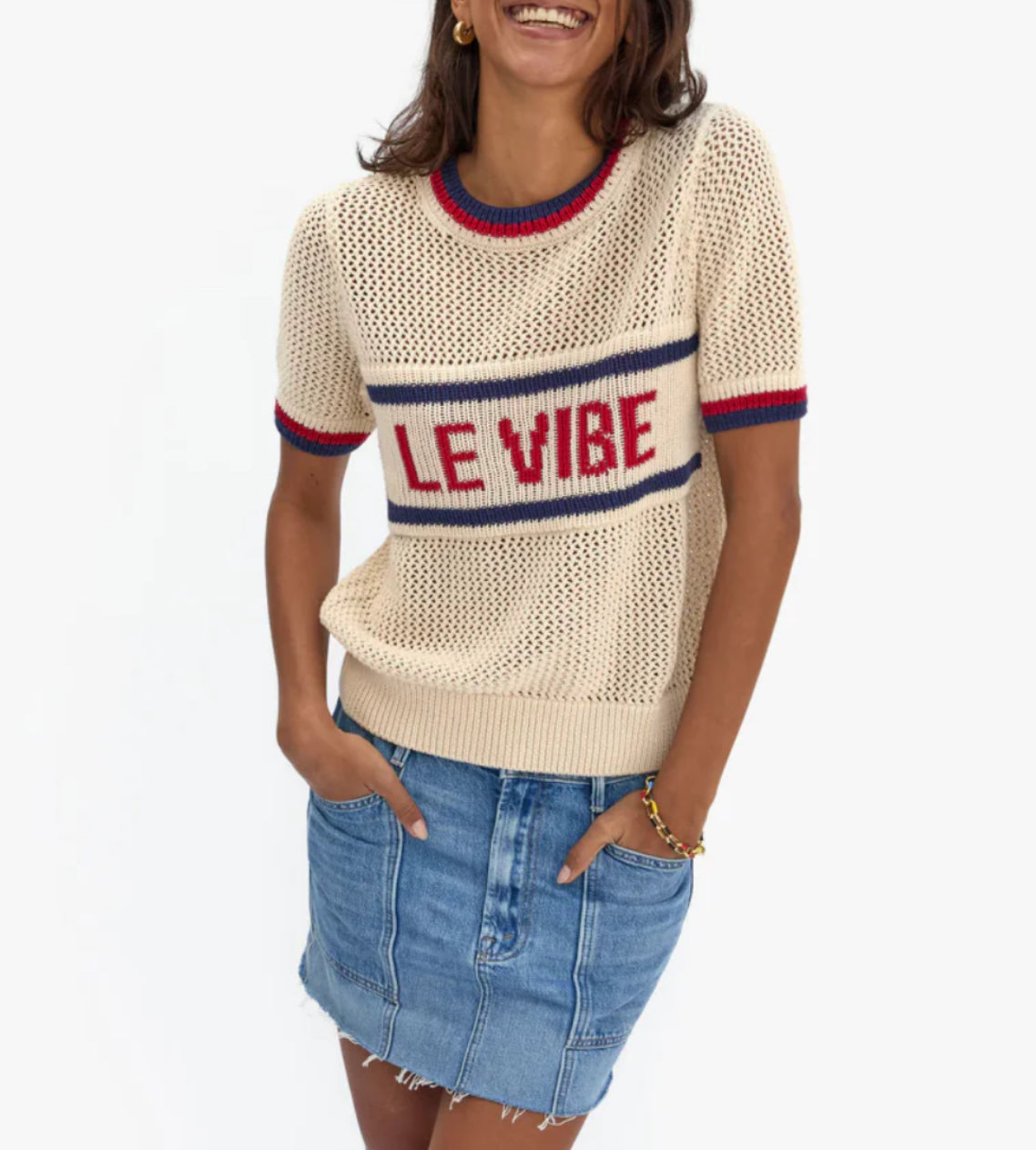 Clare V. Luc Knit Tee - Cream