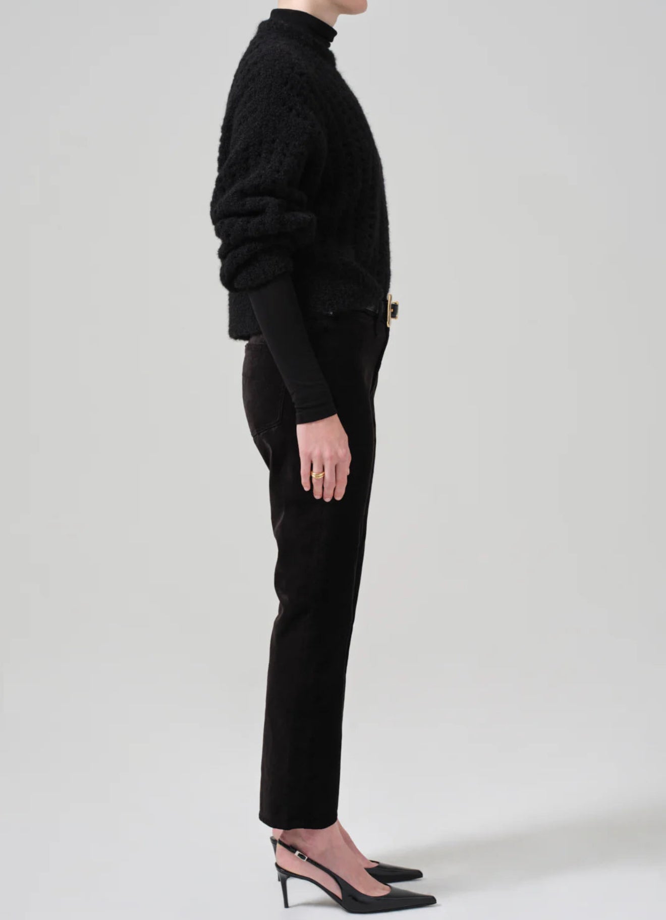 Citizens of Humanity Isola Velvet Cropped Trouser - Black