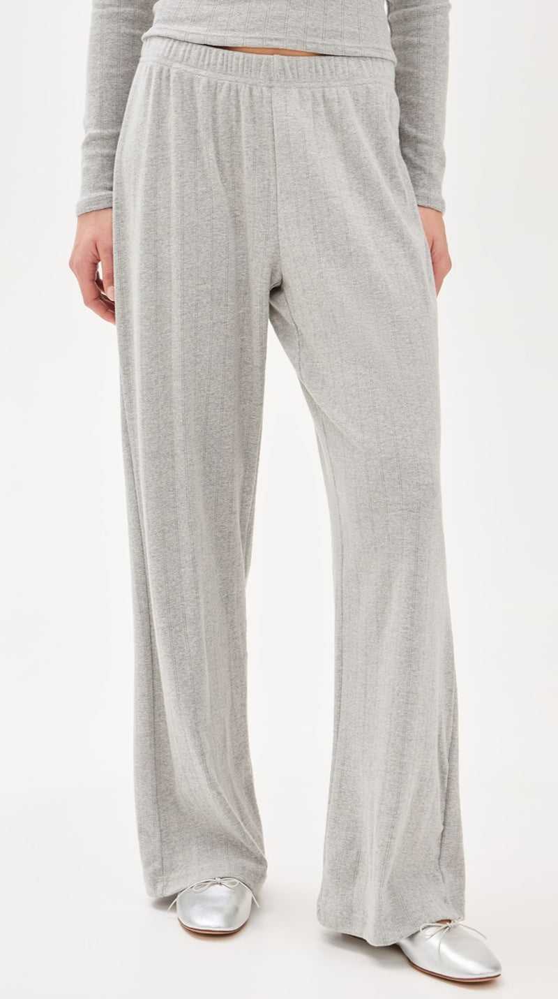 perfectwhitetee Pointelle Lounge Pants - Heather Grey
