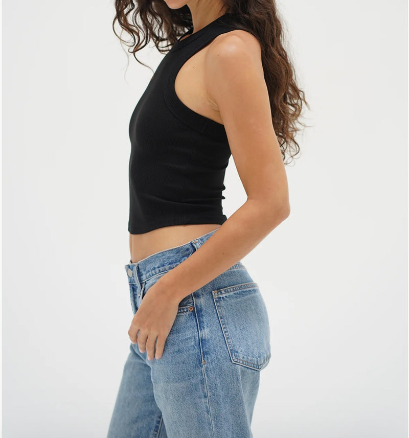LNA Detra Ribbed Tank - Black