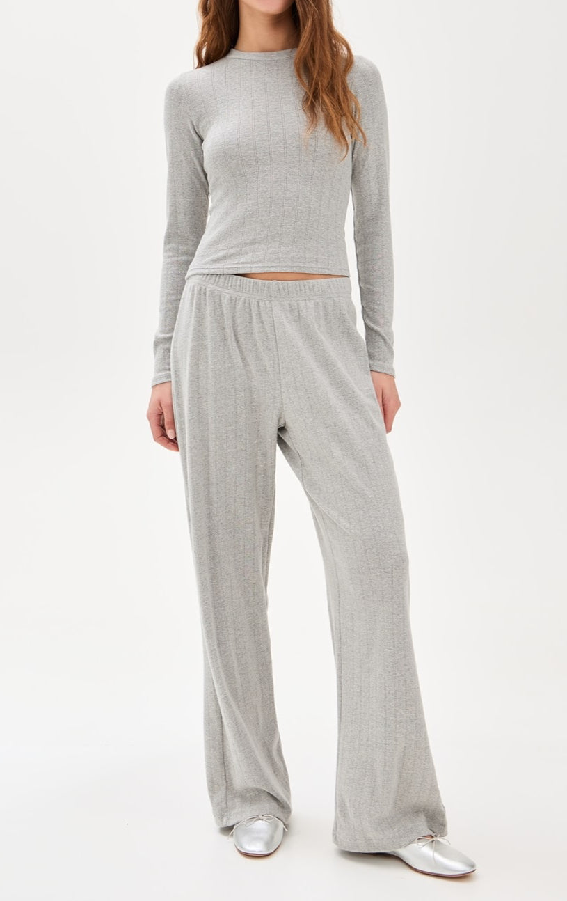 perfectwhitetee Pointelle Lounge Pants - Heather Grey