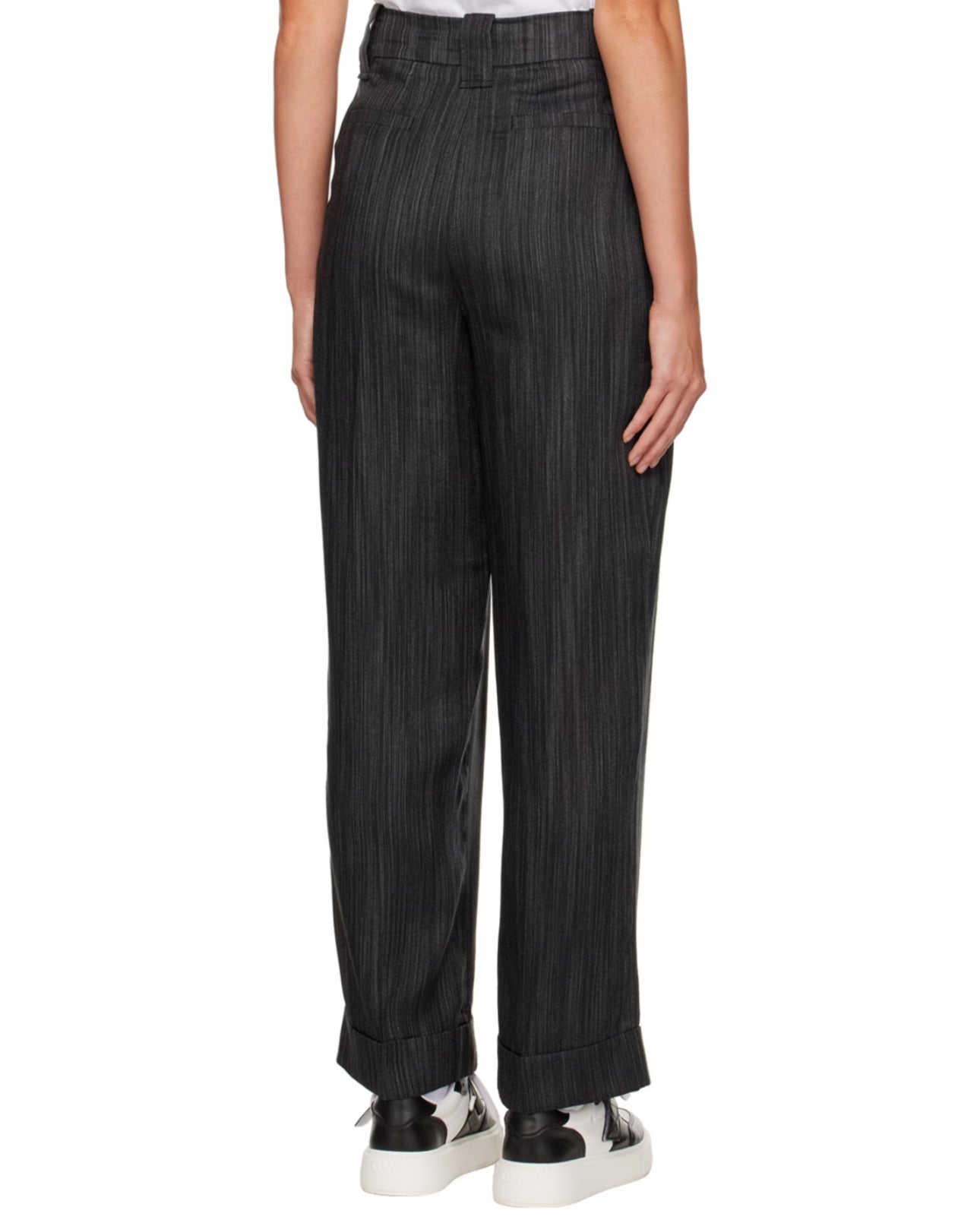 GANNI Black Striped Trousers - Black