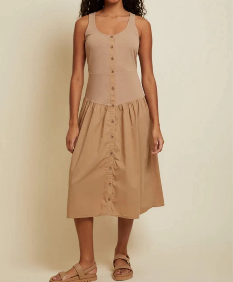 Nation Ltd Carrie Romantic Sun Dress - Cafe Au Lait