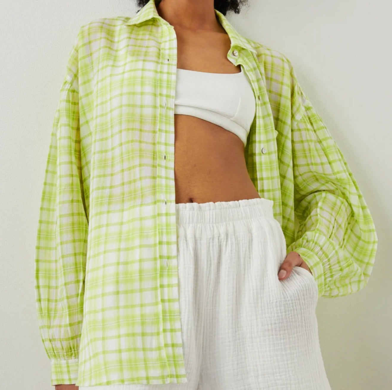 Rails Janae Shirt - Lime Plaid