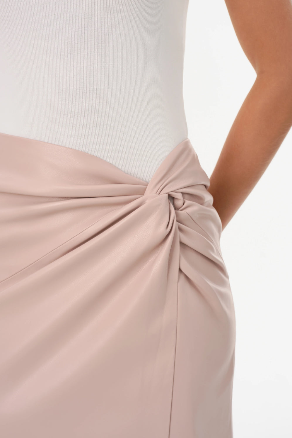 Lamarque Eileen Faux Leather Maxi Skirt - Rose