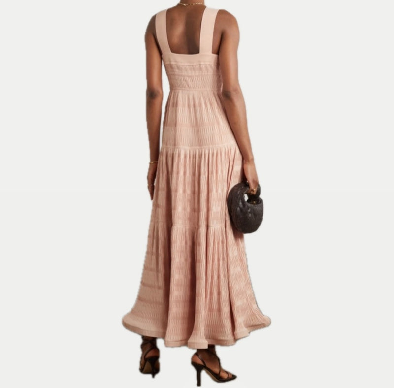 Jonathan Simkhai Celleste Plissé-Poplin Dress - Blush