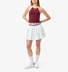 Lacoste Lined Piqué Tennis Skirt - White