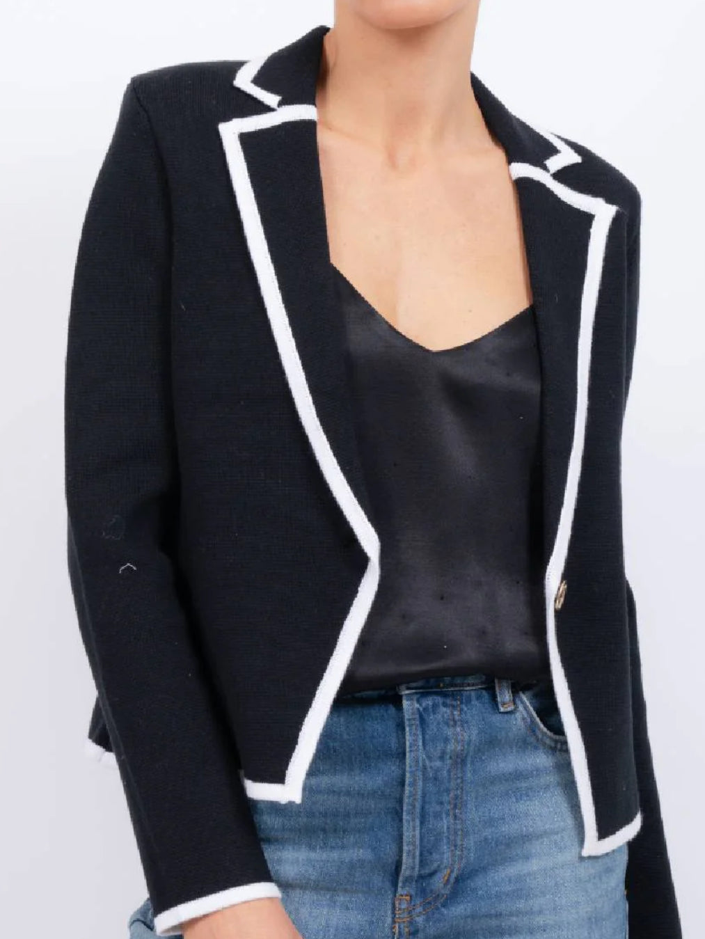 Central Park West Jax Knit Blazer - Black