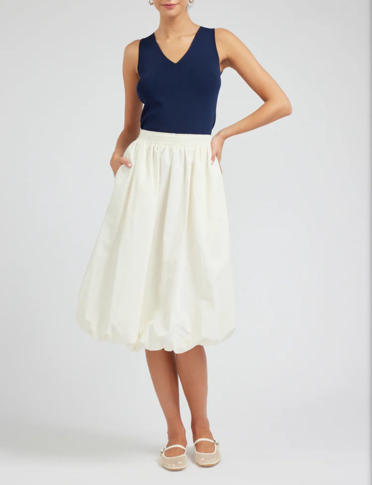 Current Air Bubble Skirt - Cream