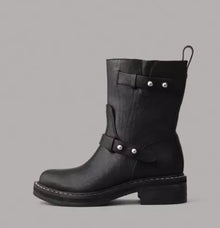 rag & bone RB Leather Moto Boots - Black