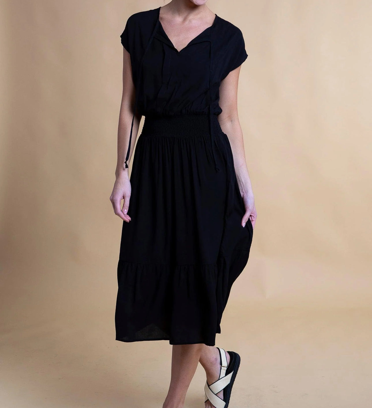 Yana K Bryson 3/4 Dress - Black