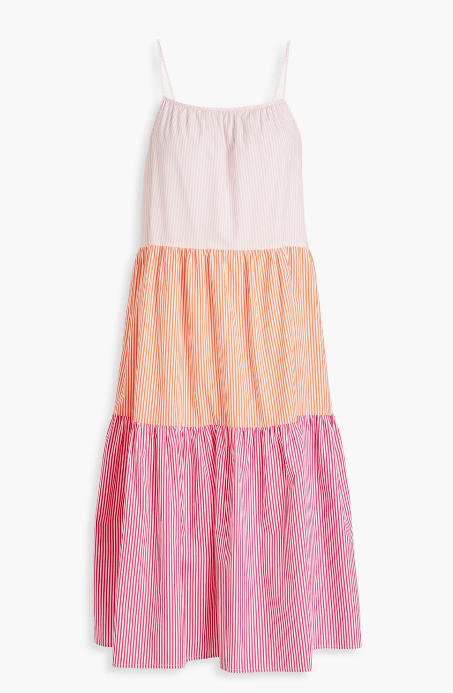 Solid & Striped The Addison Tiered Striped Dress - Sorbet