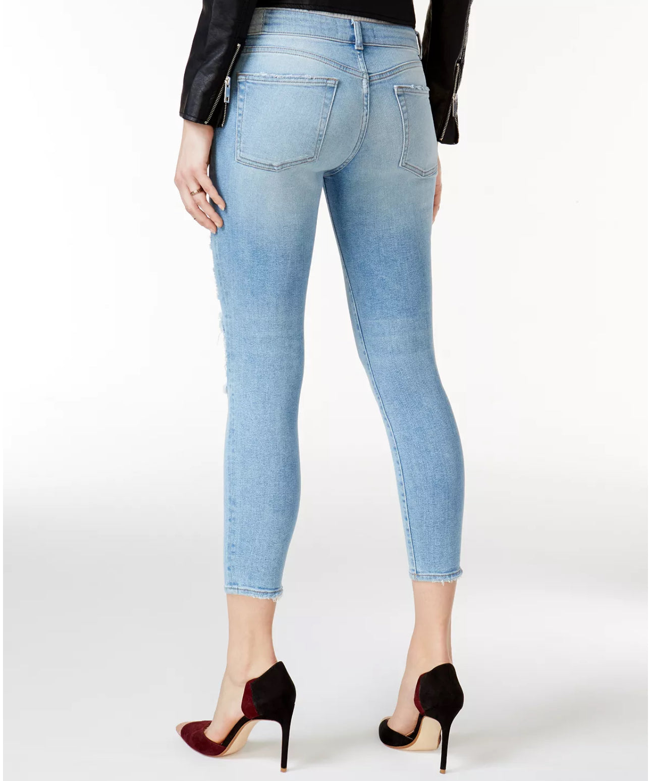 DL1961 Florence Crop Mid Rise Instascuplt Skinny Ripped Jeans - Clifton