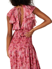 MISA Los Angeles Bo Dress - Abstract Fire Flora