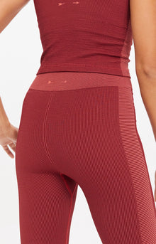 The Upside Ribbed Seamless Midi Pant - Sangria